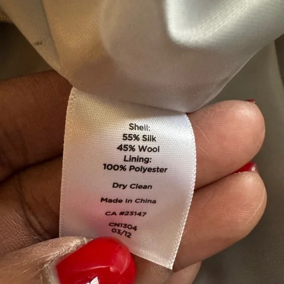 Talbots Elegant Gray Women's Skirt-Size 22w petite BNWT Silk/Wool - Picture 4 of 5